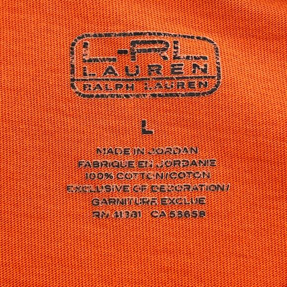 Lauren Ralph Lauren Orange Long Sleeve Cotton Basic Plain Halloween Shirt Large - Picture 6 of 9